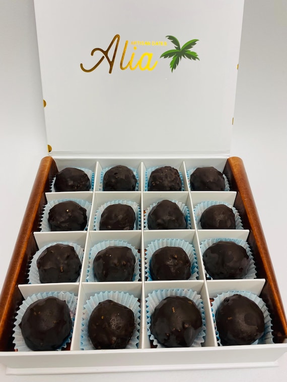 Date Paste mixed with Chocolate and Nuts Covered with Chocolate 16 Pcs.