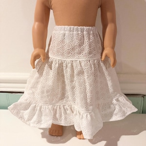White Eyelet Tiered Maxi Skirt | Fits 18-Inch Dolls
