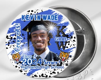 Custom Grad Buttons 2024 Graduation Class of 2024 Congratulation Family Grad Buttons Graduation Day Keepsake 2024 Senior Class Senior Button