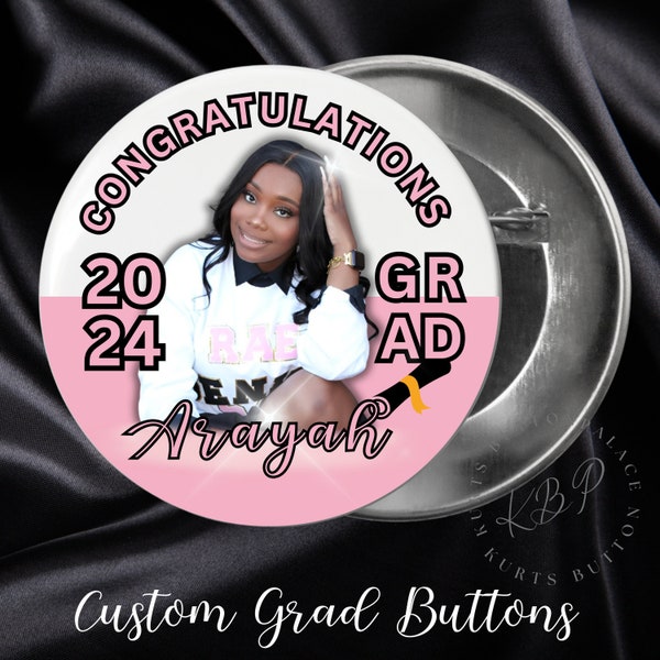 Custom Photo Graduation Buttons Keepsake | 2023 Graduation Class of 2023 | Congratulations Proud Mom Proud Dad | Graduation Favors 2023
