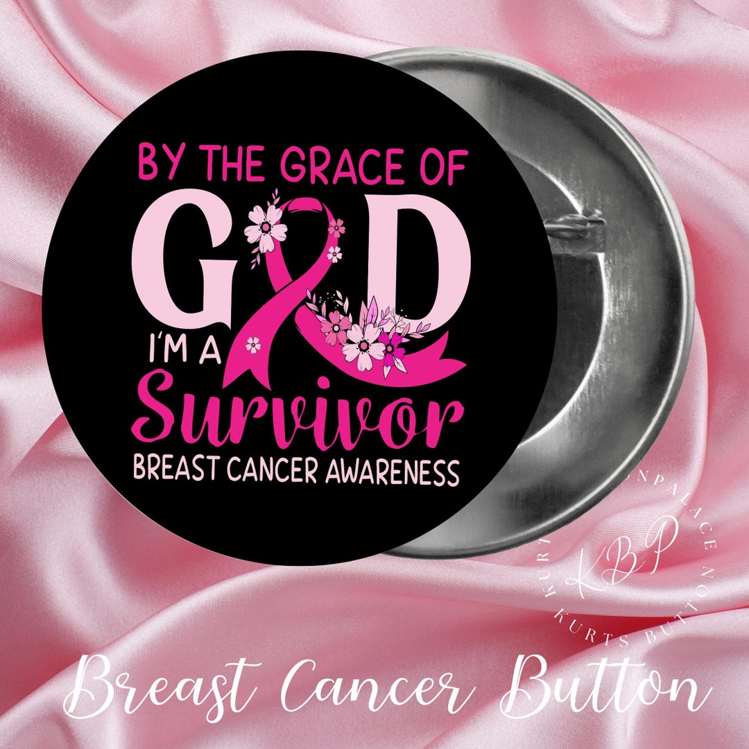 Breast Cancer Button, Believe in Healing, Support Pin Pink Ribbon, by ...