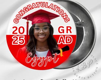 Custom Photo Graduation Buttons Keepsake | 2026 Graduation Class of 2026 | Congratulations Proud Mom Proud Dad | Graduation Favors 2026