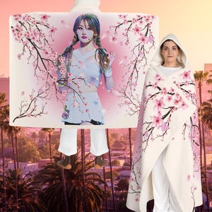 Kiss of Life Belle Hooded Fleece Blanket | Kissy | Julie | Natty | Haneul | Kpop | Gift | K-pop | Flag-like | Banner | Fan-made | Comfy