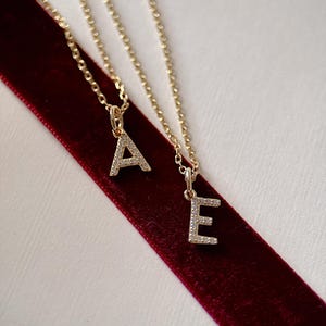 14K Gold Vermeil Initial Necklace•Sterling Silver Personalized Charm•Jewelry gift for her•letter Necklaces•bridesmaid gift• Christmas gift