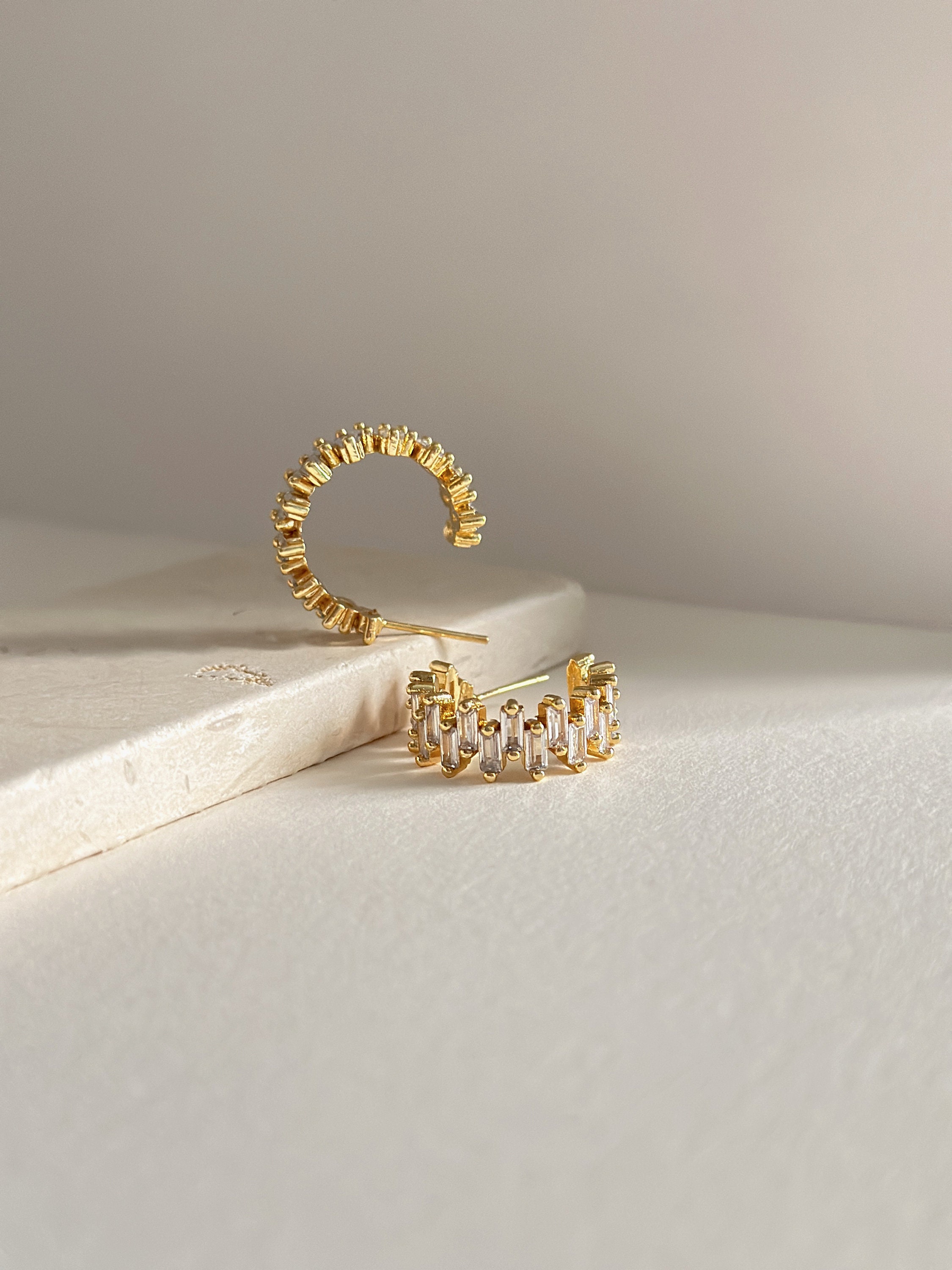 Celine Hoops | CZ Hoop Earrings | Micro Paved Earrings |gifts for