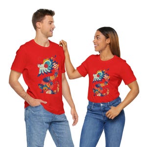 Chinese Dragon Shirt Lunar New Year Gift Year of the Dragon 2024 Lucky New Year Dragon Dragon Zodiac Sign  Unisex Short Sleeve Tee Shirt