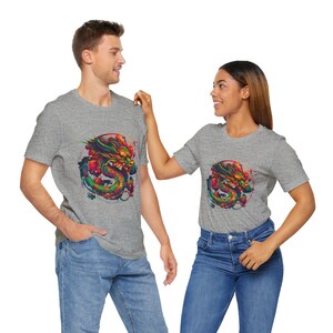 Chinese Dragon Shirt Lunar New Year Gift Year of the Dragon 2024 Lucky New Year Dragon Dragon Zodiac Sign  Unisex Short Sleeve Tee