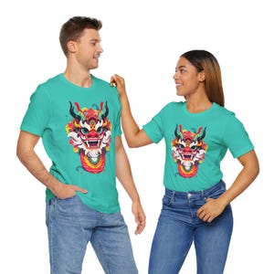 Chinese Dragon Shirt Lunar New Year Gift Year of the Dragon 2024 Lucky New Year Dragon Dragon Zodiac Sign  Unisex Short Sleeve Tee Shirt