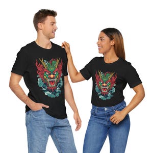 Chinese Dragon Shirt Lunar New Year Gift Year of the Dragon 2024 Lucky New Year Dragon Dragon Zodiac Sign  Unisex Short Sleeve Tee Shirt