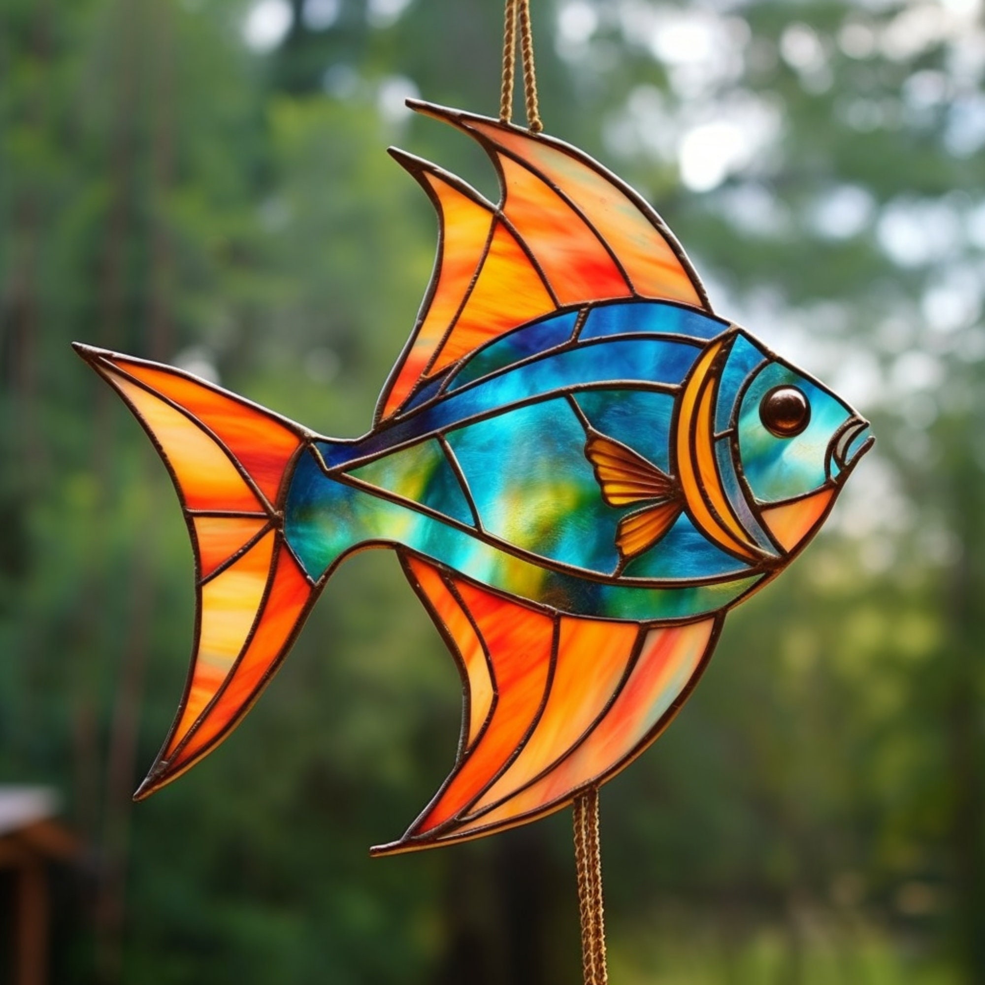 Fish Stained Glass Pattern Sea Animal Stained Glass Pattern