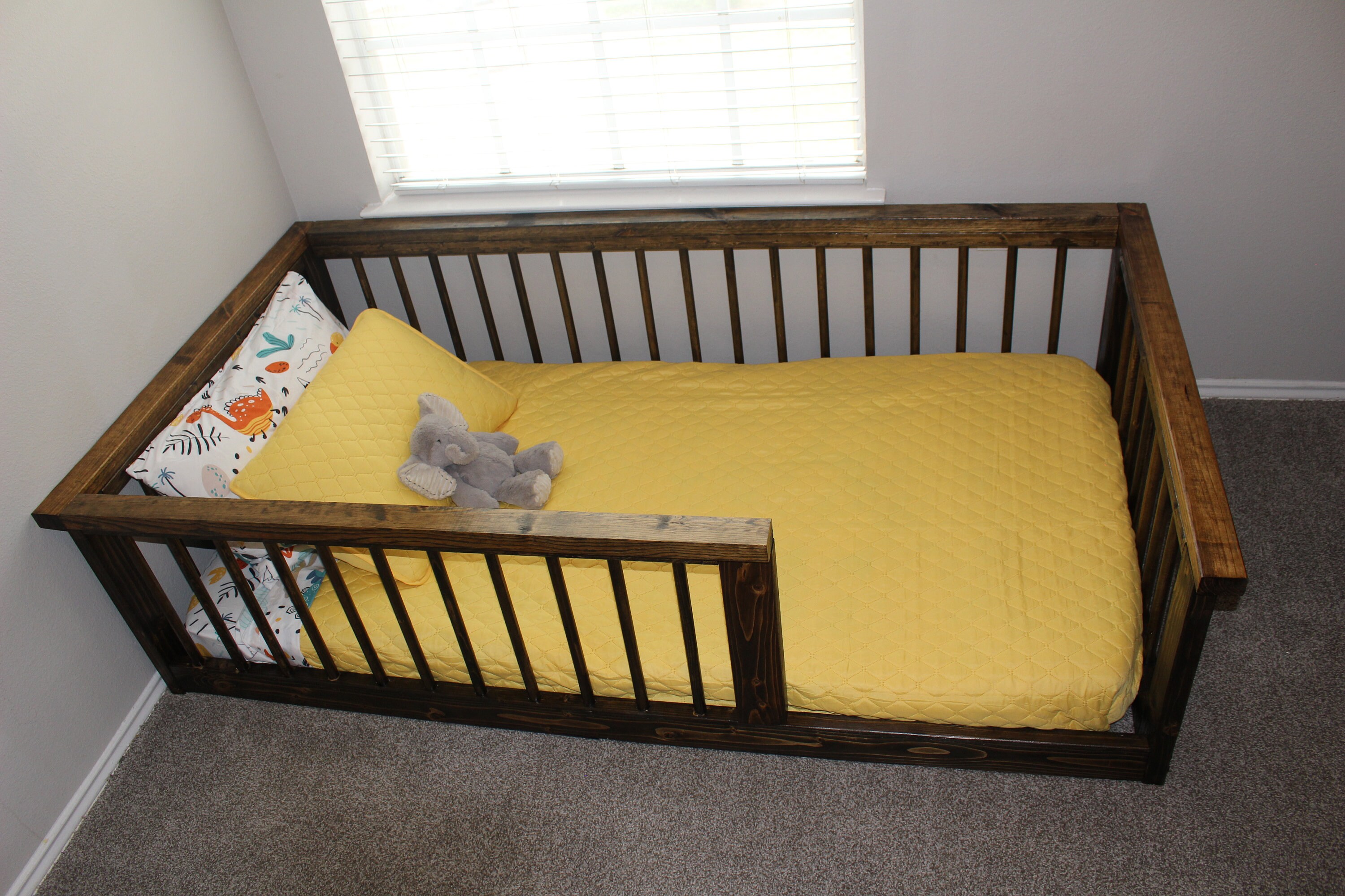 Montessori Toddler Floor Bed Handmade Wood Bed Frame Twin Size Etsy