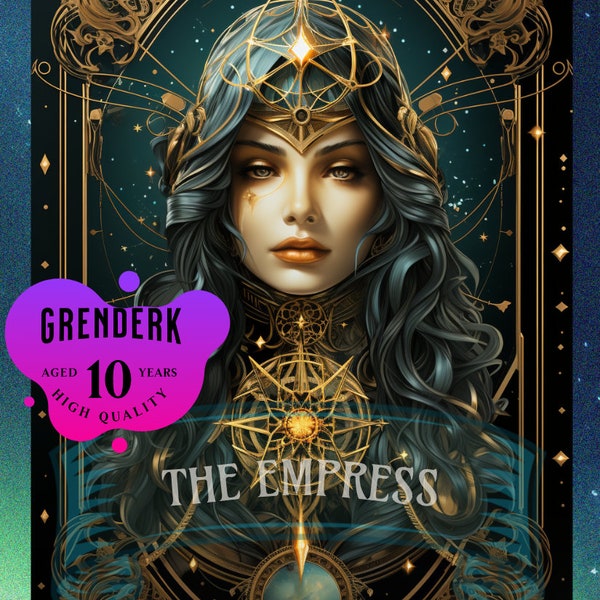 Emperatriz del Éxito: Carta de Tarot con Margen y Holograma Especial, Abundancia, Empoderamiento Femenino, Creatividad, Fuerza interior