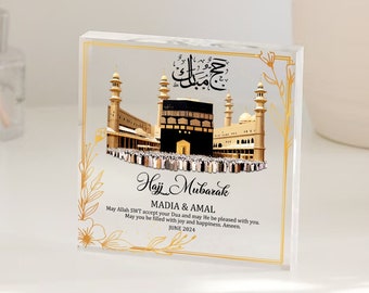 Hajj Mubarak Gifts, Acrylic block, Oersonalised Islamic Gift, Umrah Mubarak, Umrah Kaaba, Ramadan Mubarak, eid gift, Mecca hajj pilgrimage