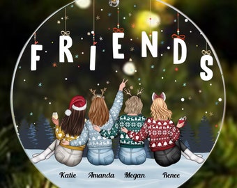 Personalized Best Friends Ornament, Custom Friendship Keepsake, Personalized Christmas Gifts for Best Friends, Besties, Soul Sisters, BFF