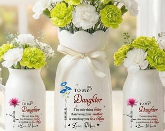 Personalized Daughter Flower Vase, Custom The Only Thing Better Than Being Your Mother Vase, New Mom Gift, Mothers Day Gift for Daughter,