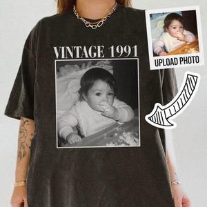 Personalisierte Geburtstag Shirt, Benutzerdefinierte Foto und Jahr Geburtstag passende Shirt, Benutzerdefinierte 30.40.Geburtstagsgeschenk, Vintage 1995 Shirt, Ehemann Geschenk
