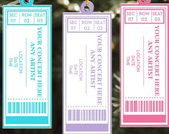 Personalised Concert Ticket Acrylic Ornament, Favourite Music Keepsake Gift, Custom Event Ornament, 2025 Concert Ornament, Music Lover Gift