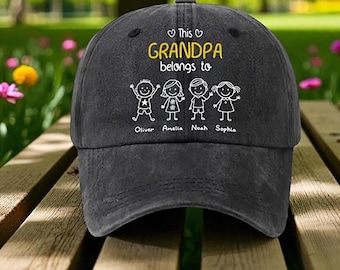 Chapeau personnalisé ce grand-père, casquette personnalisée avec nom de petits-enfants, cadeau grand-père des petits-enfants, cadeau de fête des pères pour lui