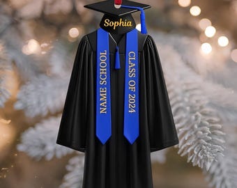 2D acrylornament afvlakken Gepersonaliseerd afstudeerornament, 2024 collegeafstuderen, afstudeercadeau, klasse van 2024, afstudeercadeau middelbare school