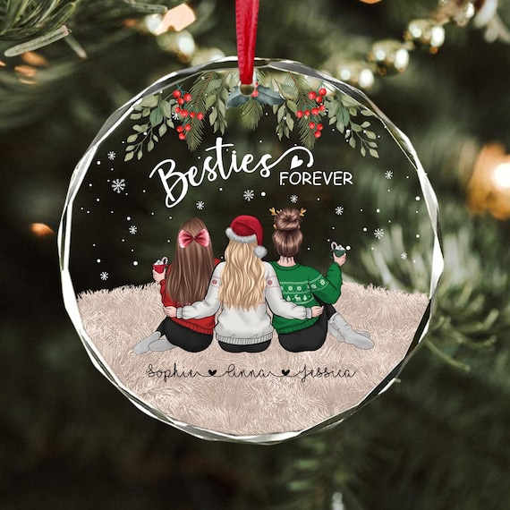 Custom Besties Ornament, Personalised Friend Gift, Best Friend Christmas Ornament, Friendship Gift, BFF Gift, Christmas Gifts For Friends
