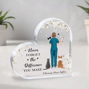 Personalisierte Tierarzt Acryl Plakette, individuelles Vet Tech Geschenk, Veterinär Abschluss Geschenk, Geschenk für Tierärzte, Abschluss Geschenk für Tochter