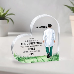 Personalised Thank You Gift For Doctor Acrylic Plaque, Custom Doctor Gift, Doctor Retirement Plaque, Doctor Appreciate Gift, Doctor Present