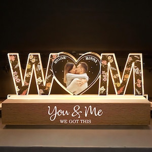 Placa de luz de noche con foto personalizada, lámpara con foto de pareja, foto personalizada de You & Me We Got This, luz de noche LED con foto personalizada, imagen de lámpara de noche