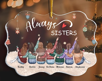 Personalised Friends Christmas Bauble, Besties Christmas Gift, Custom Friendship Ornament, Personalised Christmas Gift For BFF, Sisters