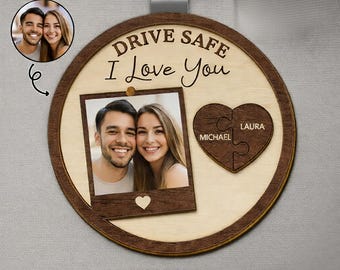 Custom Photo Car Visor Clip, Personalised Photo Drive Safe Gift for Couple, Unique Boyfriend Gift, Couple Gift, Valentine Day Gift For Him