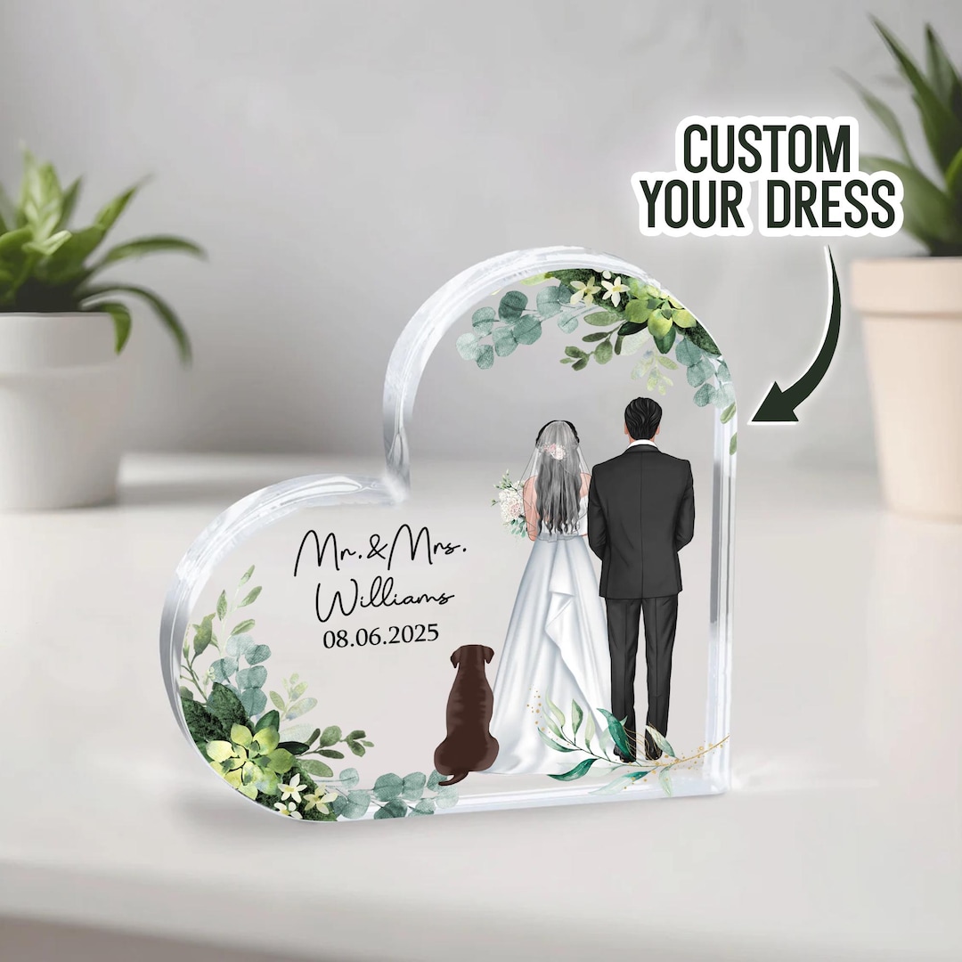 Personalized Wedding Cake Topper With Pet, Custom Bride Groom Dog Cat ...