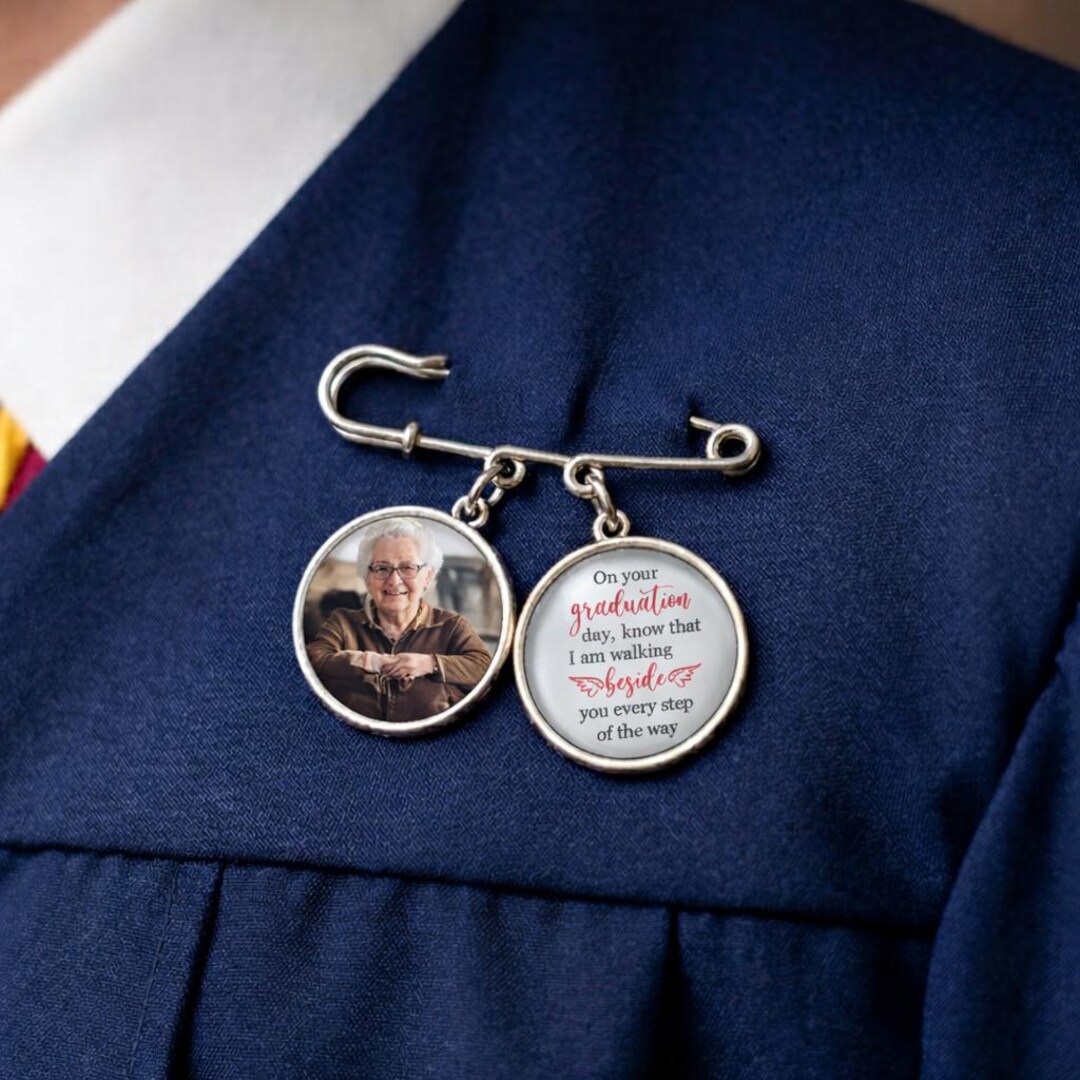 Personalised Graduation Memorial Pin With Photo, Walking Beside You ...