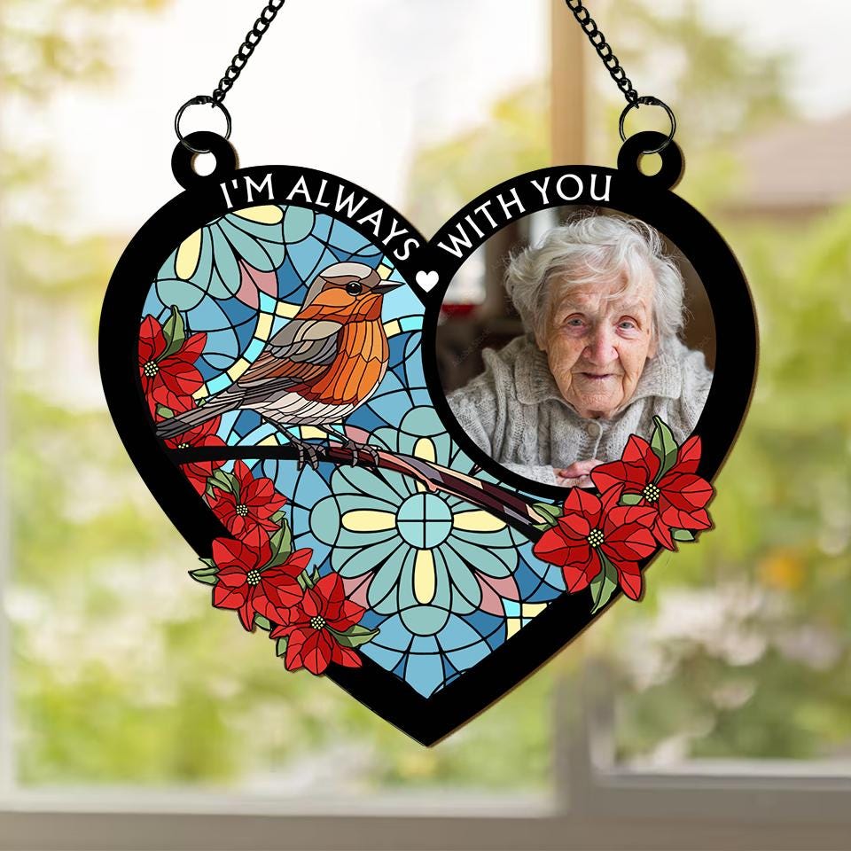 thumbnail image 2 of Personalized Memorial Suncatcher Ornament – Custom Photo Window Hanging, Sympathy Gift 2 of 9