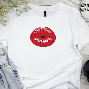 Red Lips shirt, Kiss Valentine&#39;s Day Shirt, Womens Shirt, Kisses Women Shirt, Kiss Shirt, Valentines Gifts, Lipstick Kiss Shirt