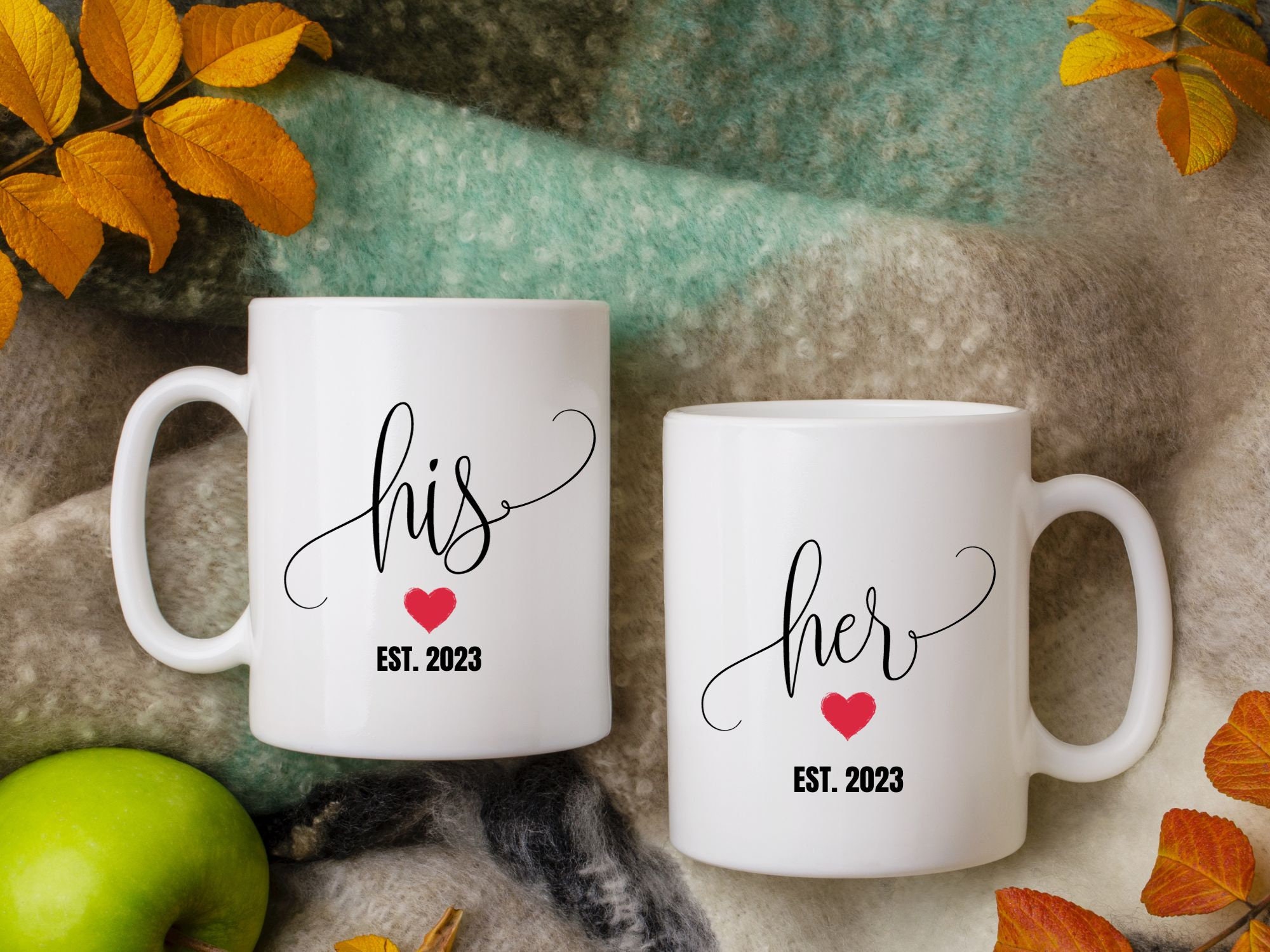 ZENFUN 2 Pack Ceramic Mug Set For Couple, Coffee Mugs