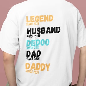 Custom Dad with Years Shirt, Papa With Year, Gift For Husband, Father&#39;s Day Gift, Legend Husband Dad Papa Tee, Personalized Dad Grandpa Tee