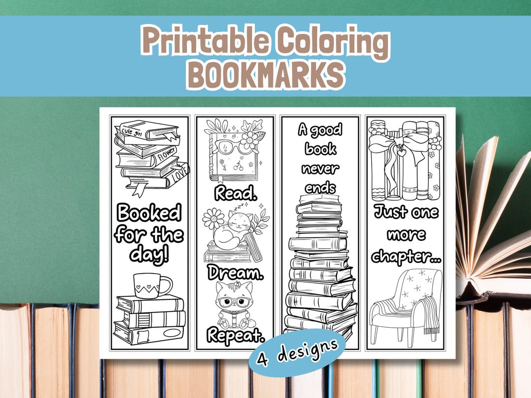 Printable Coloring Bookmarks for Kids and Adults, Fun Color Your Own ...