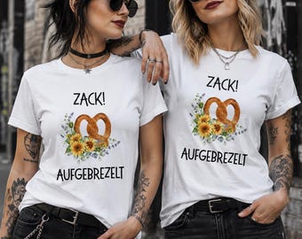 Women's T-Shirt "Zack All Dressed Up", Pretzel Shirt, Funny Women's Shirt, Festival Shirt, Floral T-Shirt, Gift for Women