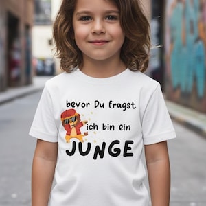 Lustiges Jungen Kinder T-Shirt – „Bevor Du fragst ich bin ein Junge“ – Cooles Statement Shirt