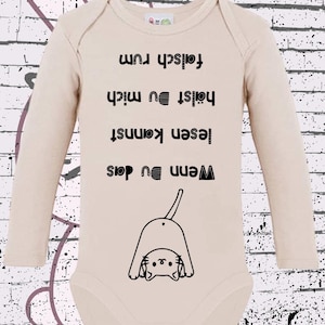 Baby Body Wenn Du das lesen kannst hälst Du mich falsch rum... lustige Sprüche Geschenkidee Body Geburt Geburtstag Newborn Body