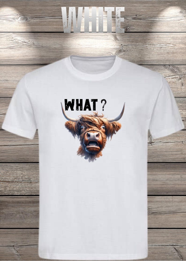 What?! Highland Cow T-Shirt - Confused but Cute! image 9