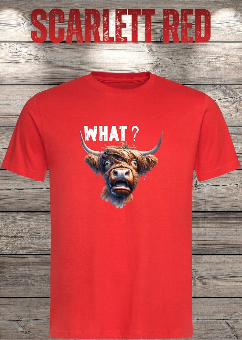 What?! Highland Cow T-Shirt - Confused but Cute! image 7