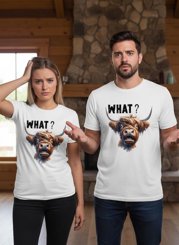 What?! Highland Kuh T-Shirt - Verwirrt aber Süß!