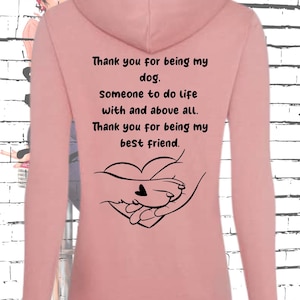 Hoodie Kapuzenpulli My Dog Lovestory... Hoodie mit Spruch, Geschenkidee Hoodie für Damen, Freizeit Hoodie, Gassi geh Hoodie viele Farben