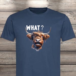 What?! Highland Cow T-Shirt - Confused but Cute! image 5