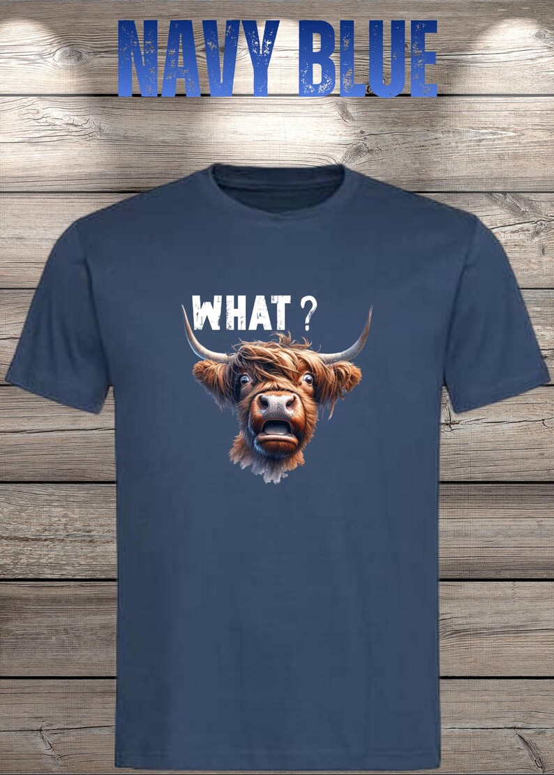 What?! Highland Cow T-Shirt - Confused but Cute! image 5