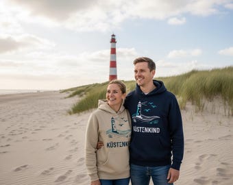 Sweat à capuche unisexe Coastal Kid - Motif phare Mer Baltique Mer du Nord