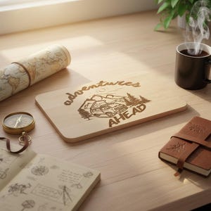 Breakfast board 'Adventures Ahead' - Adventure wooden board