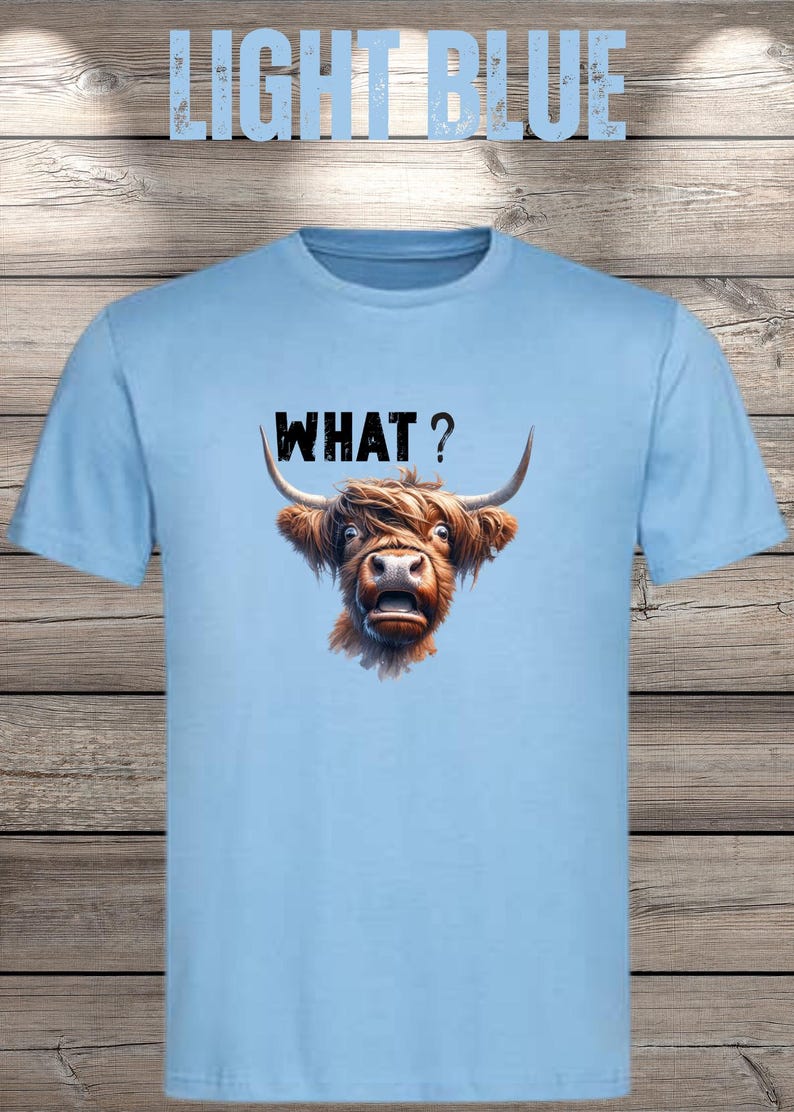 What?! Highland Cow T-Shirt - Confused but Cute! image 4