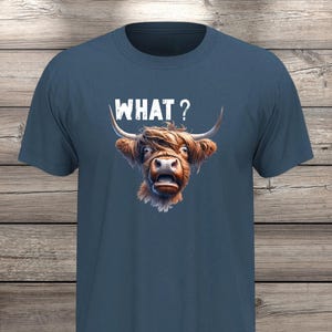 What?! Highland Cow T-Shirt - Confused but Cute! image 14