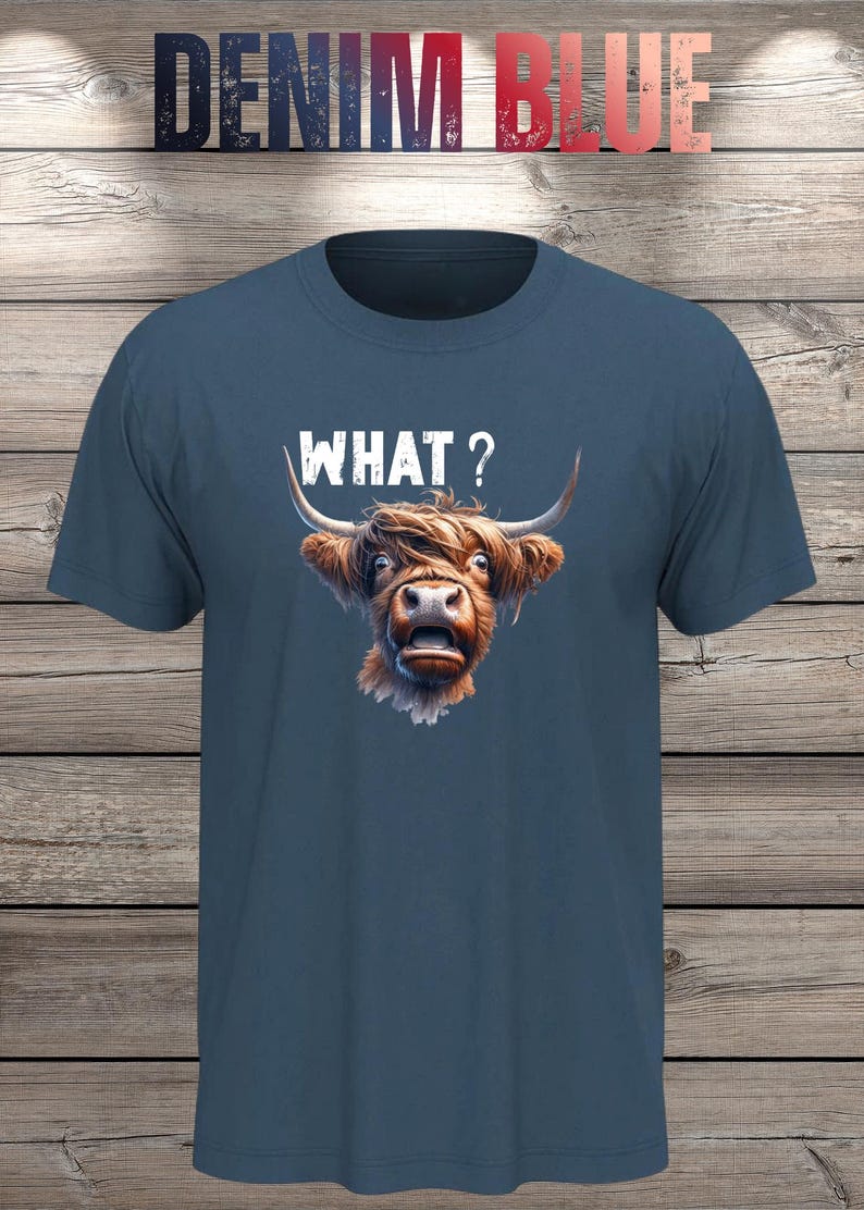 What?! Highland Cow T-Shirt - Confused but Cute! image 14